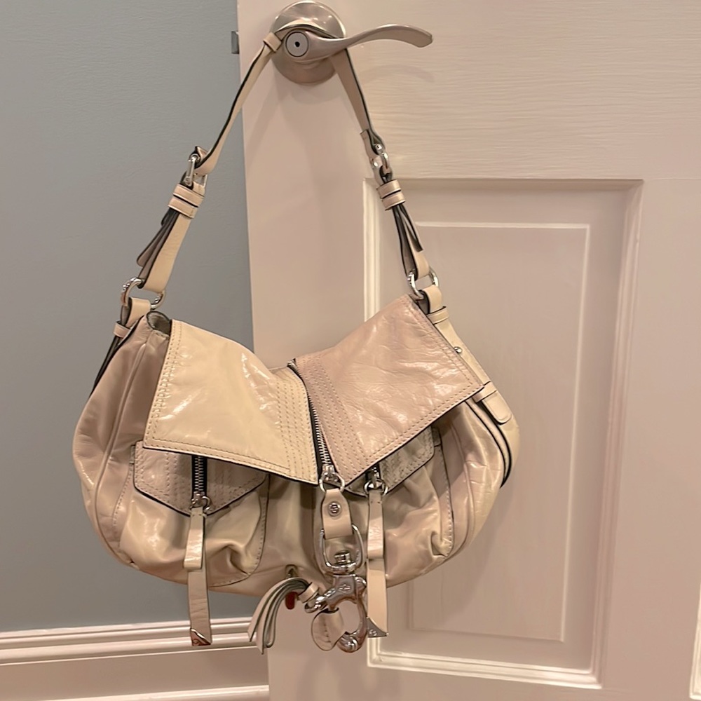 Francesco Biasia Cream leather shoulder bag
